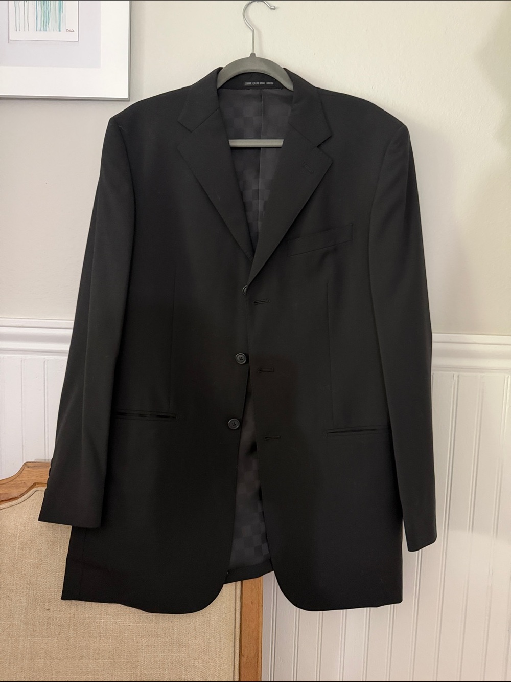 Vintage Men's Black Two-Button Blazer - Classic Tailored Sport Coat